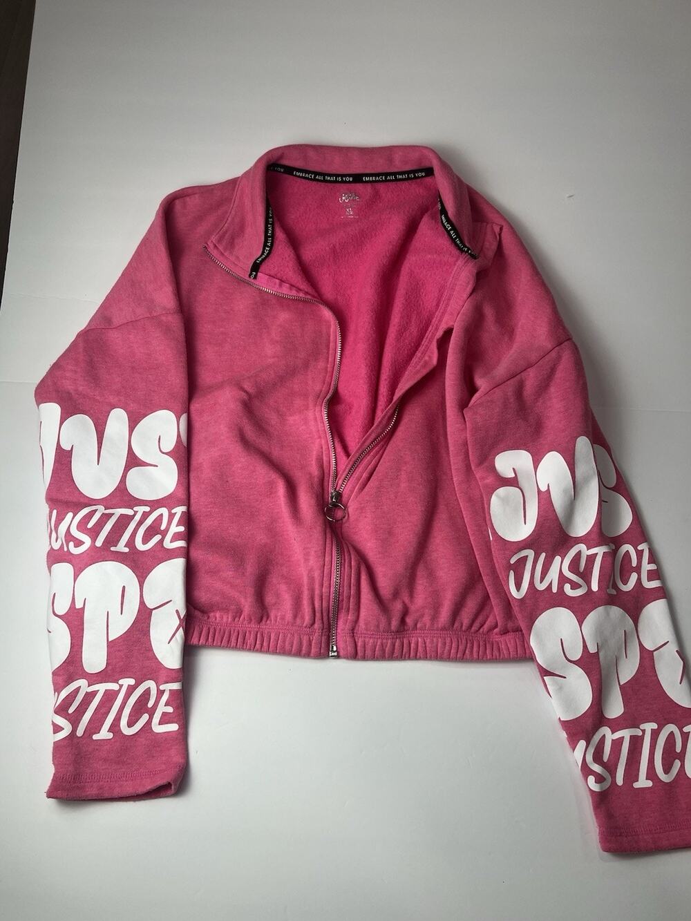 Justice Girls Full Zip Sweatshirt Jacket Size YXL (see Pics)